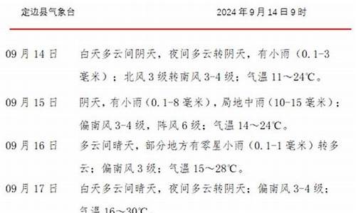 陕西定边天气预报15天_陕西定边天气预报